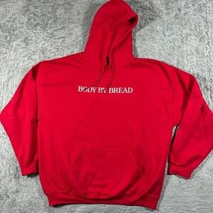 Ilona Maler Body By Bread Hoodie XL Red Pullover Sweatshirt Cozy Comfy Oversized